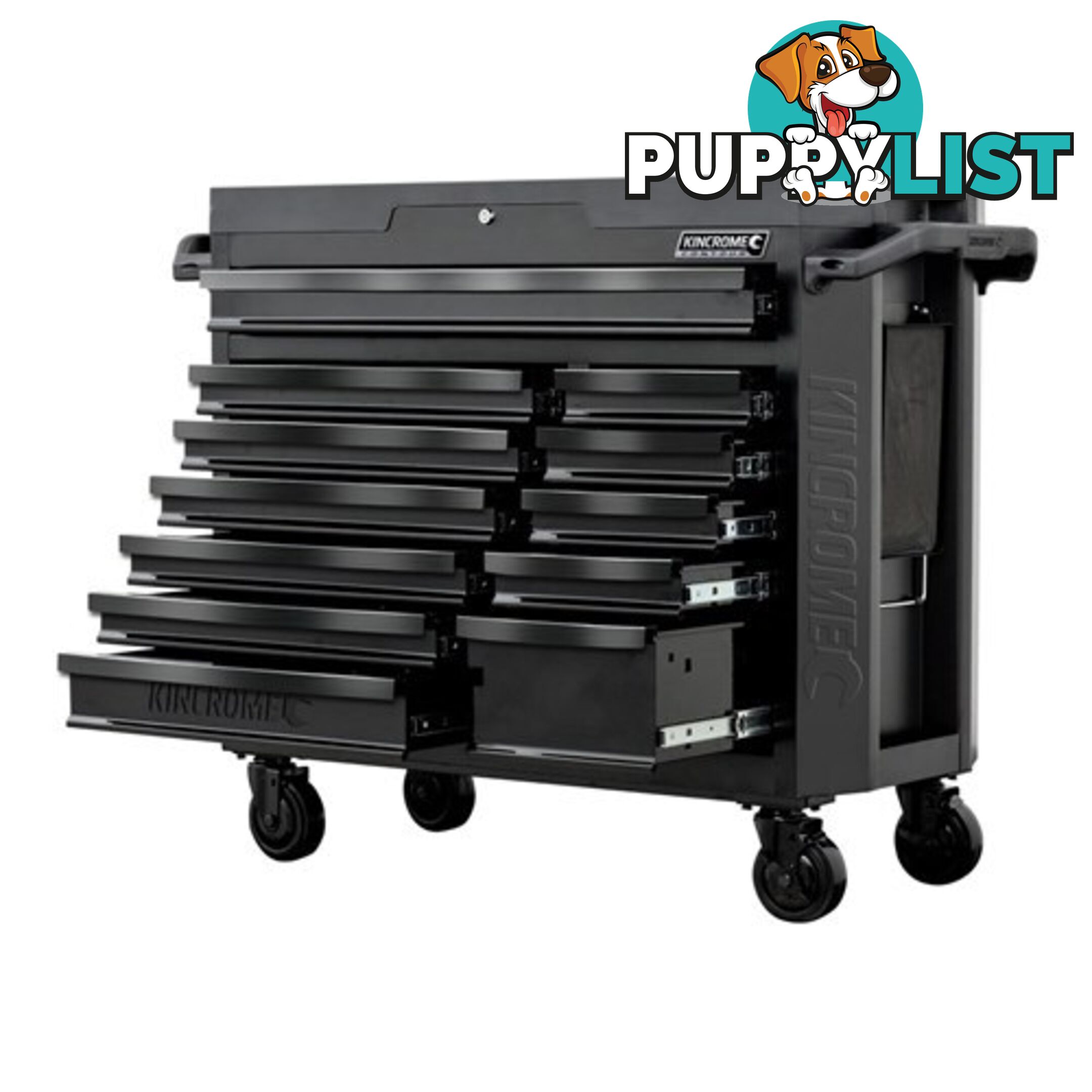 ContourÂ® Wide Tool Trolley 12 Drawer Black Series Kincrome K7542