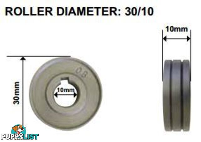 Feedroller 30mm OD 10mm ID Unimig FR3010