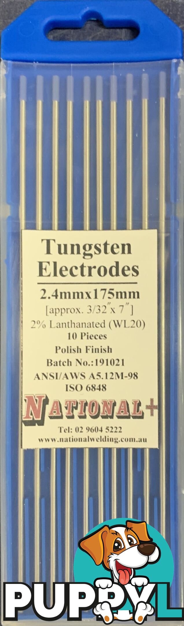 2.4mm 2% Lanthanated Tig Tungsten Electrode Pack of 10