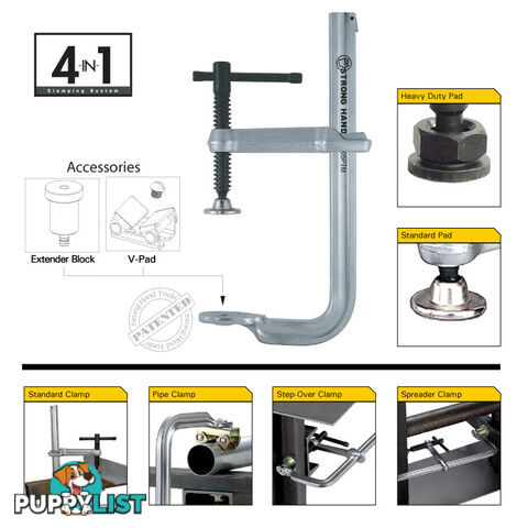 Utility Clamp 114mm Capacity 83mm Throat Depth Standard Pads UD45M-C3