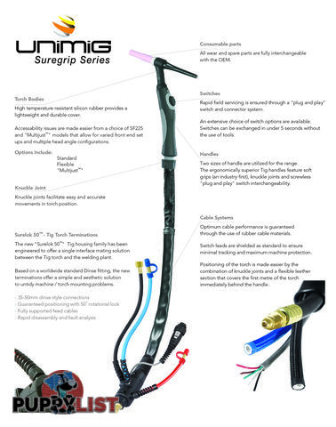 SR26 Suregrip Series Ergo Tig Torch