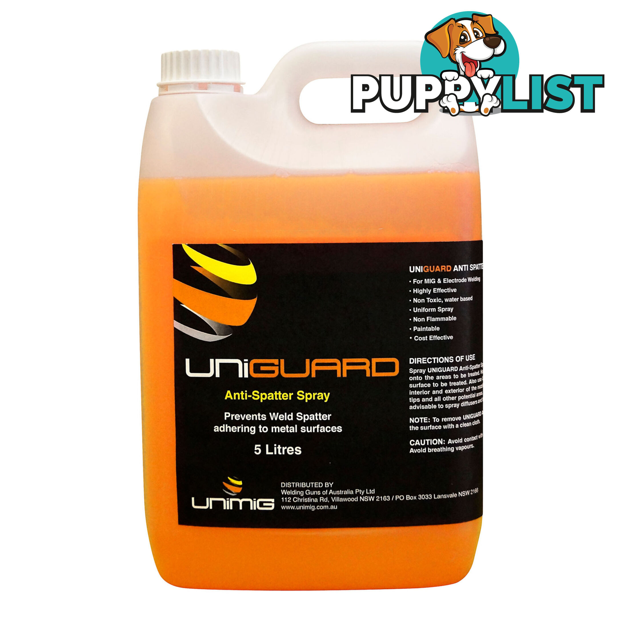 Anti Spatter Spray Water Based 5 Litres Unimig UNIGUARD5