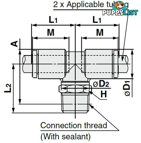 10mm TEES KQ2T10-01NS 10 x 1/8