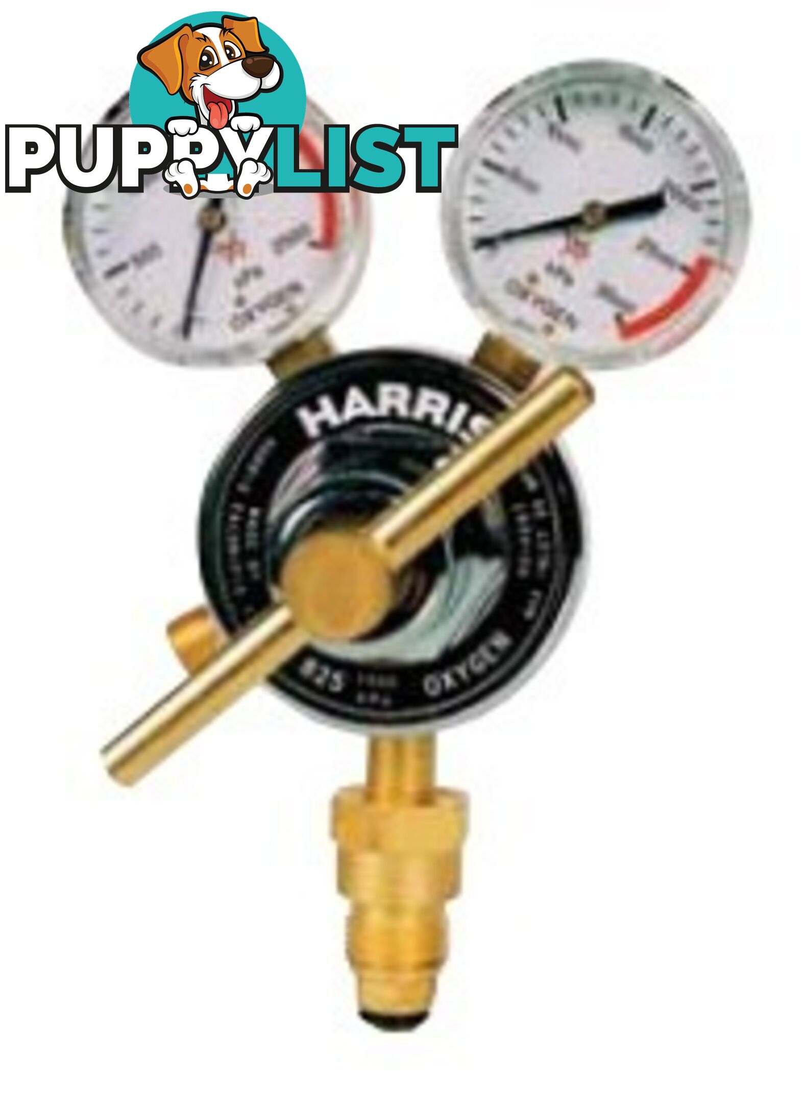 Harris Model 825 Oxygen Pressure reg, snap safe side Inlet, 0-1000kpa