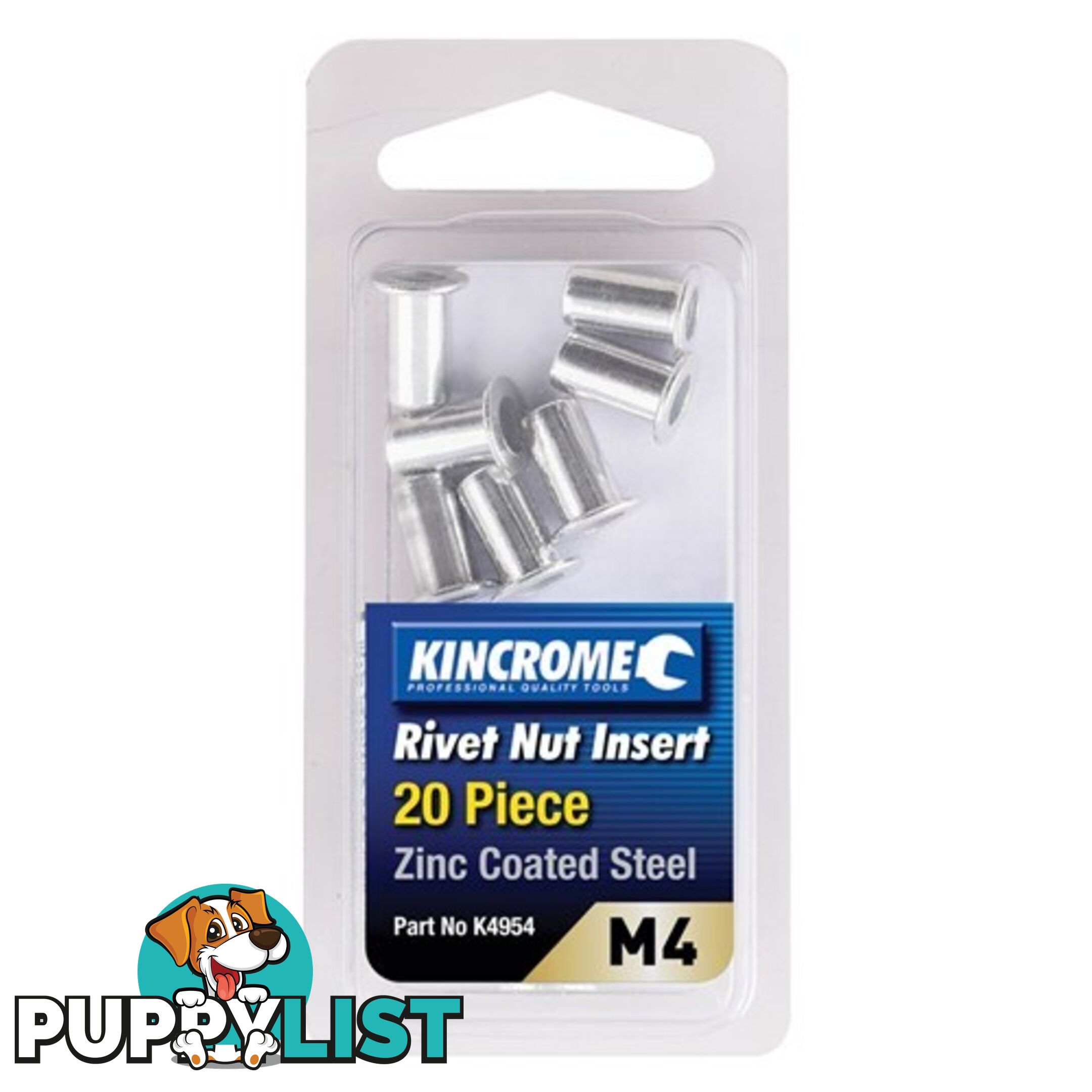 Rivet Nut Insert M4 (Zinc Coated Steel) - 20 Pack Kincrome K4954