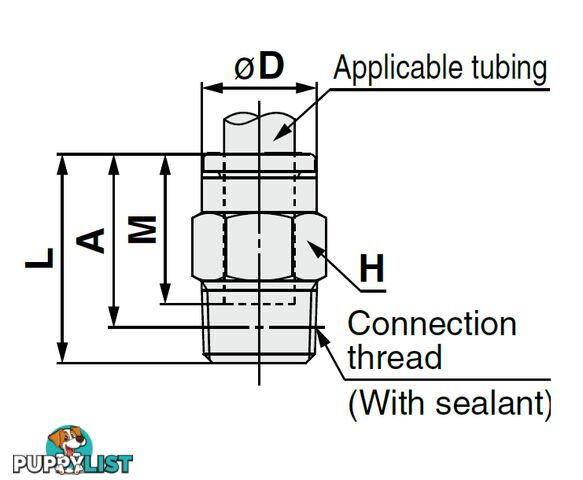 6mm STRAIGHTS KQ2H06-03NS1 6 x 3/8