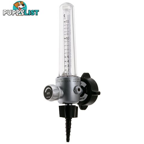 Bobbin Flowmeter - 90 Degree Medical Oxygen 15 L/min SIS, with Safety Valve