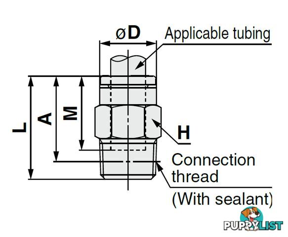 8mm STRAIGHTS KQ2H08-01NS 8 x 1/8