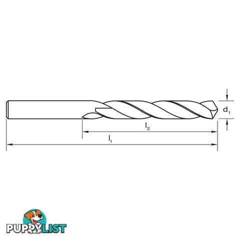 Drill D108 12.5m Jobber HD DIN338 HSS-Co. S/Pt Carded Sutton Tools D1081250