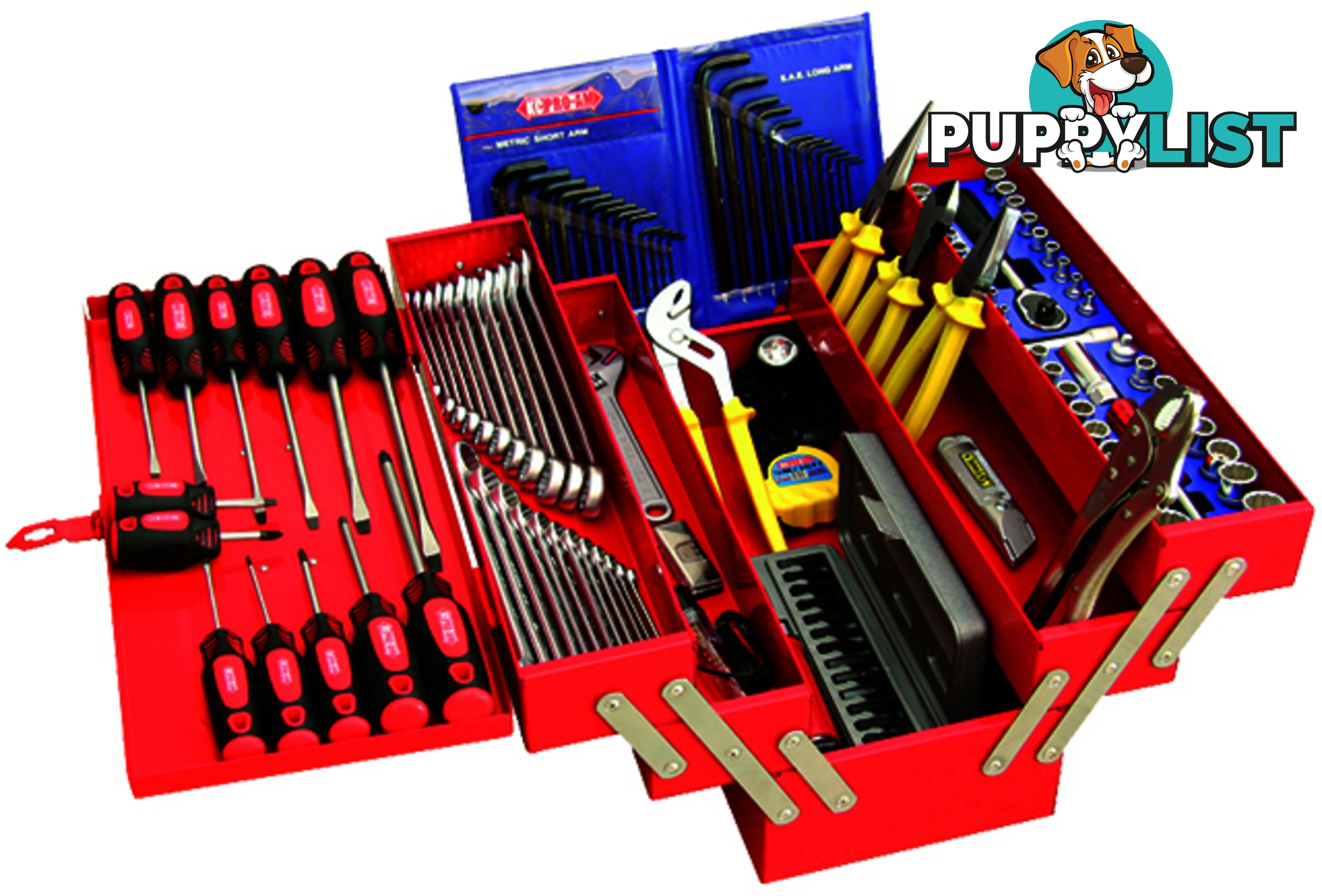 135 Piece Tool Kit Cantilever Box  Tray 5 KC Tools 110TK