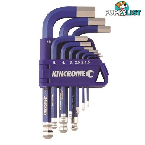 Ball Joint Hex Key & Wrench Set Short Series 9 Piece Kincrome K5142