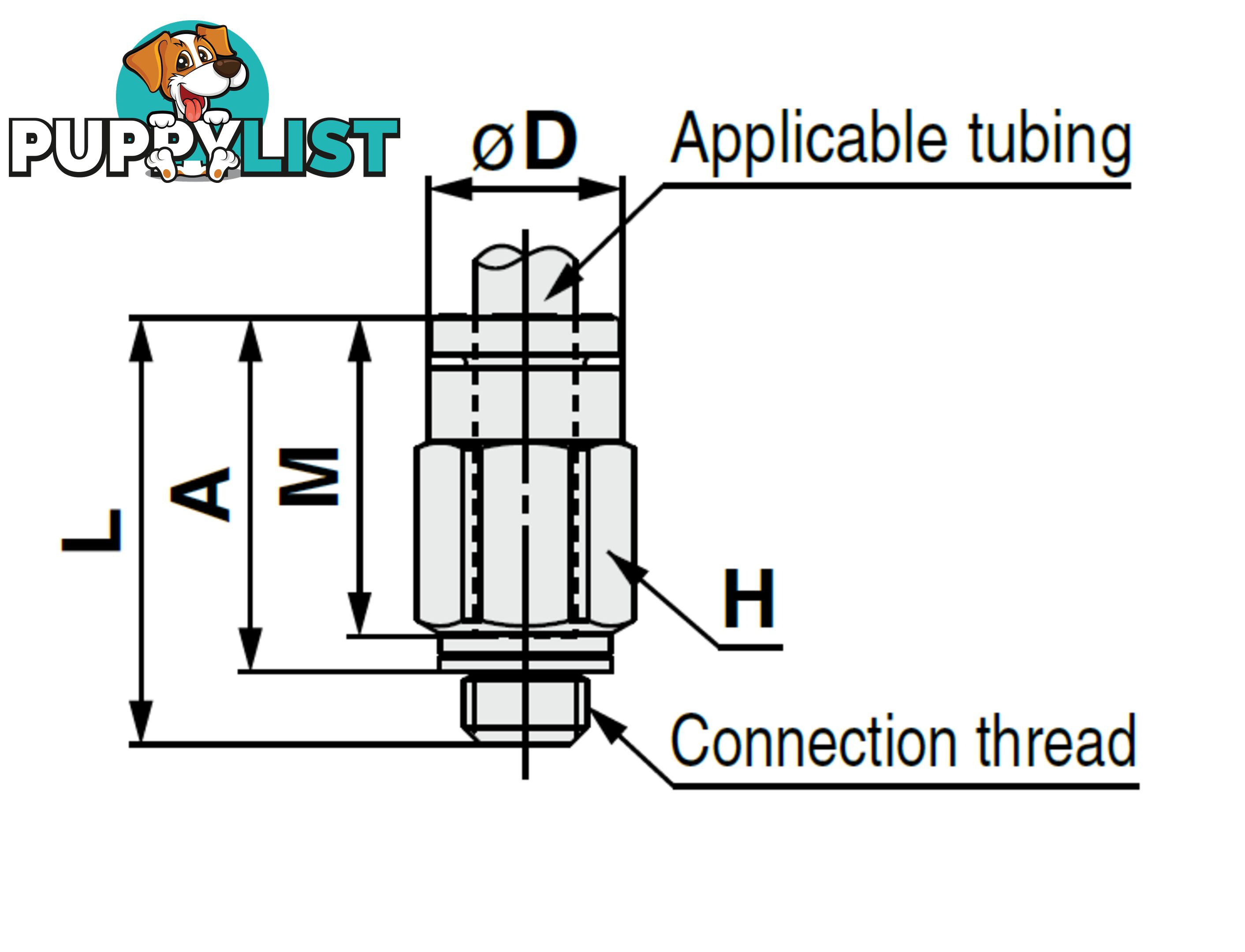 4mm STRAIGHTS KQ2H04-M6N1 4 x M6