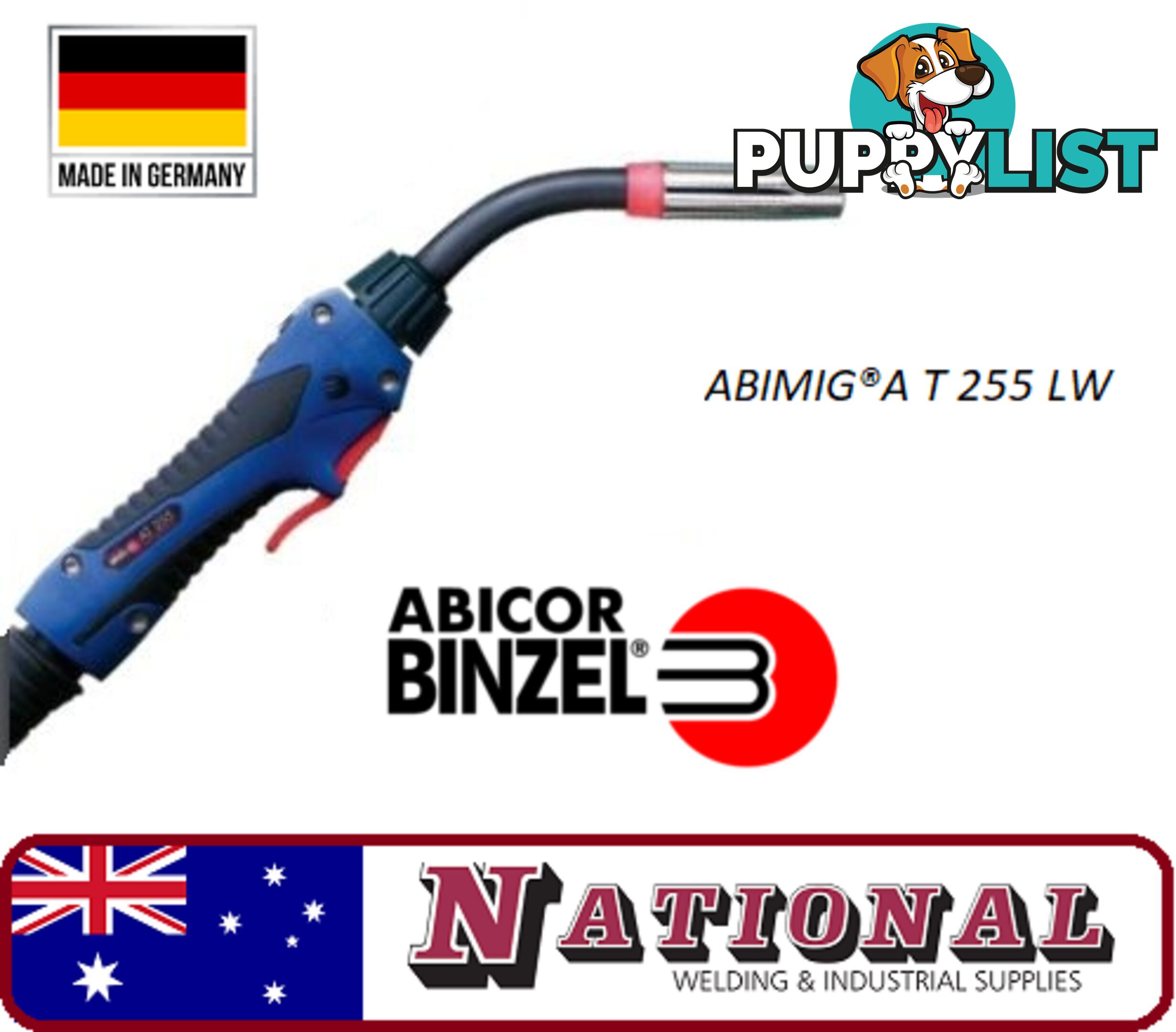 Binzel ABIMIGÂ® AT 255 LW MIG Welding Torch 3 Meters 004.D850.1