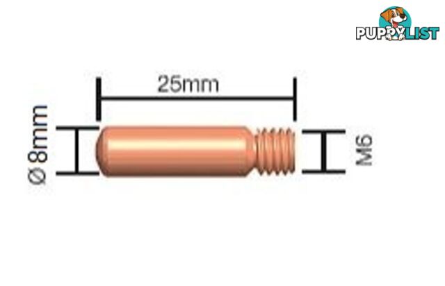 Contact Tip 0.8mm Tweco Style 1 Standard Duty 11-30 Pkt :10