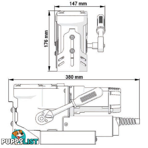 Magnetic Base Angle Drill 240V Holemaker HMPRO36AD