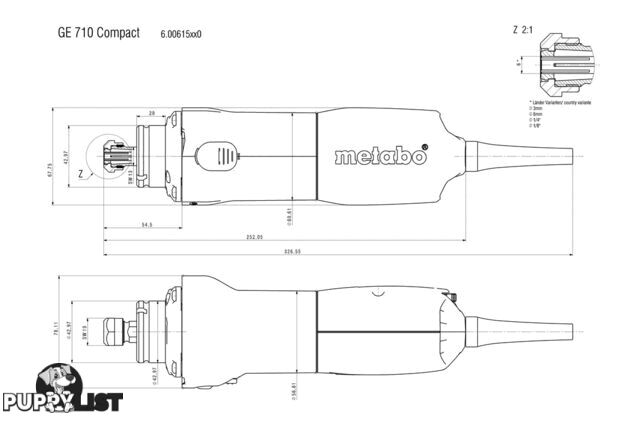 Compact Die Grinder 220-240V GE 710 Metabo 600615000