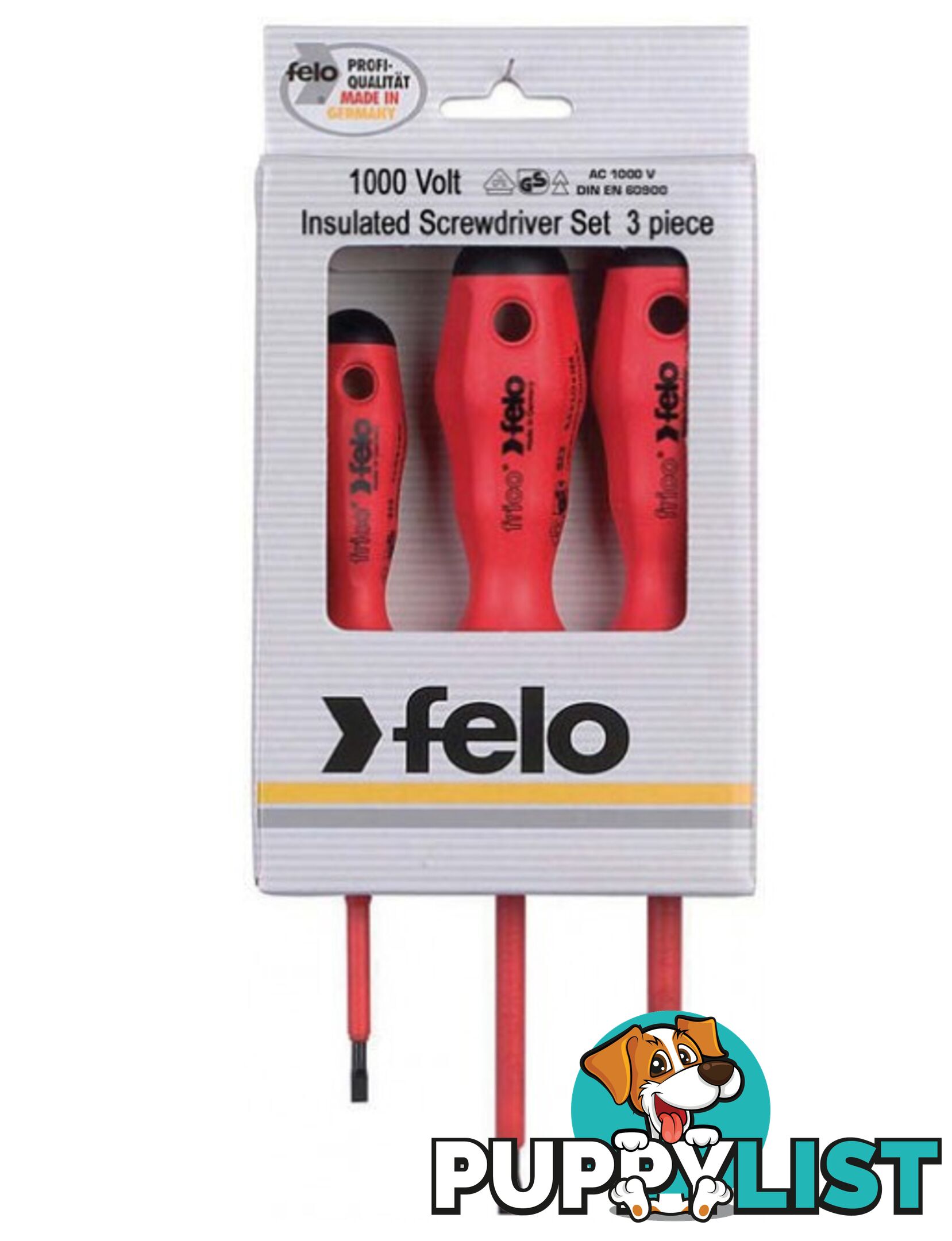 FELO 1000V VDE SCREWDRIVER SET 3PC 51393114