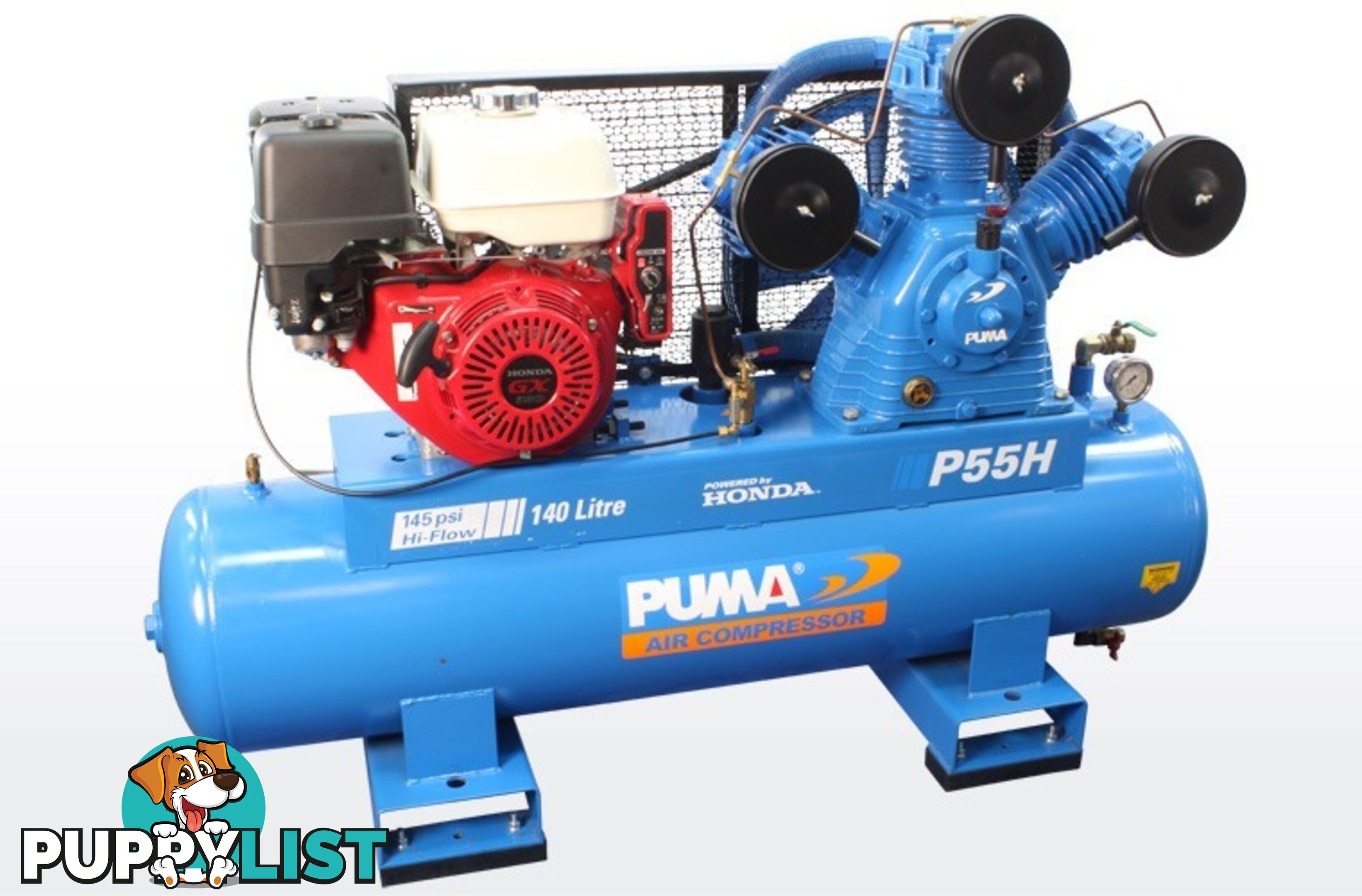 Air Compressor Electric Start 140 Litres Honda Petrol Puma PU P55H ES