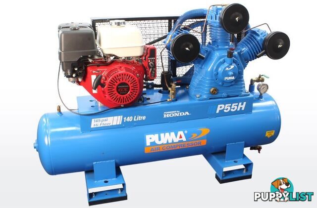 Air Compressor Electric Start 140 Litres Honda Petrol Puma PU P55H ES