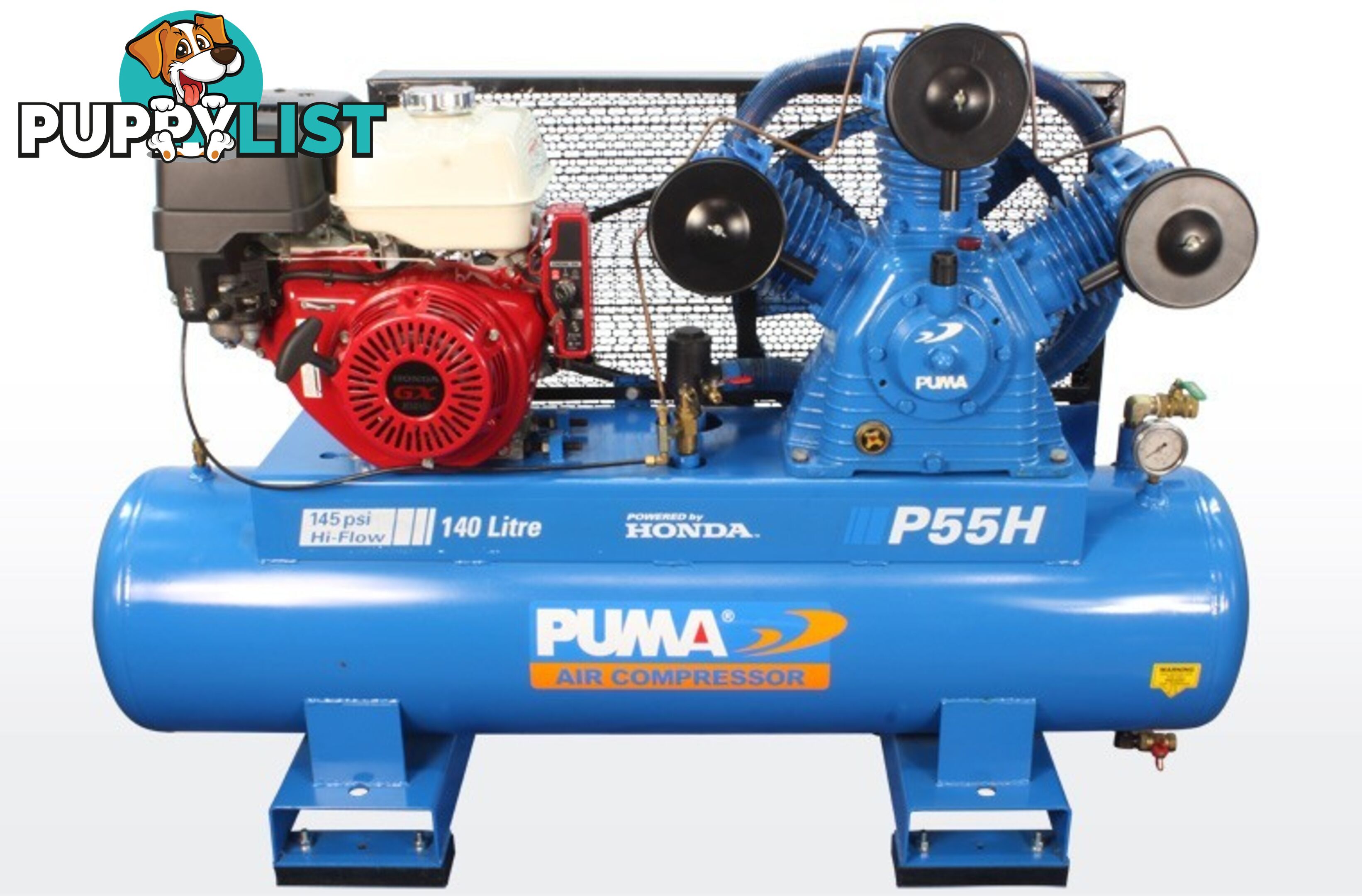 Air Compressor Electric Start 140 Litres Honda Petrol Puma PU P55H ES