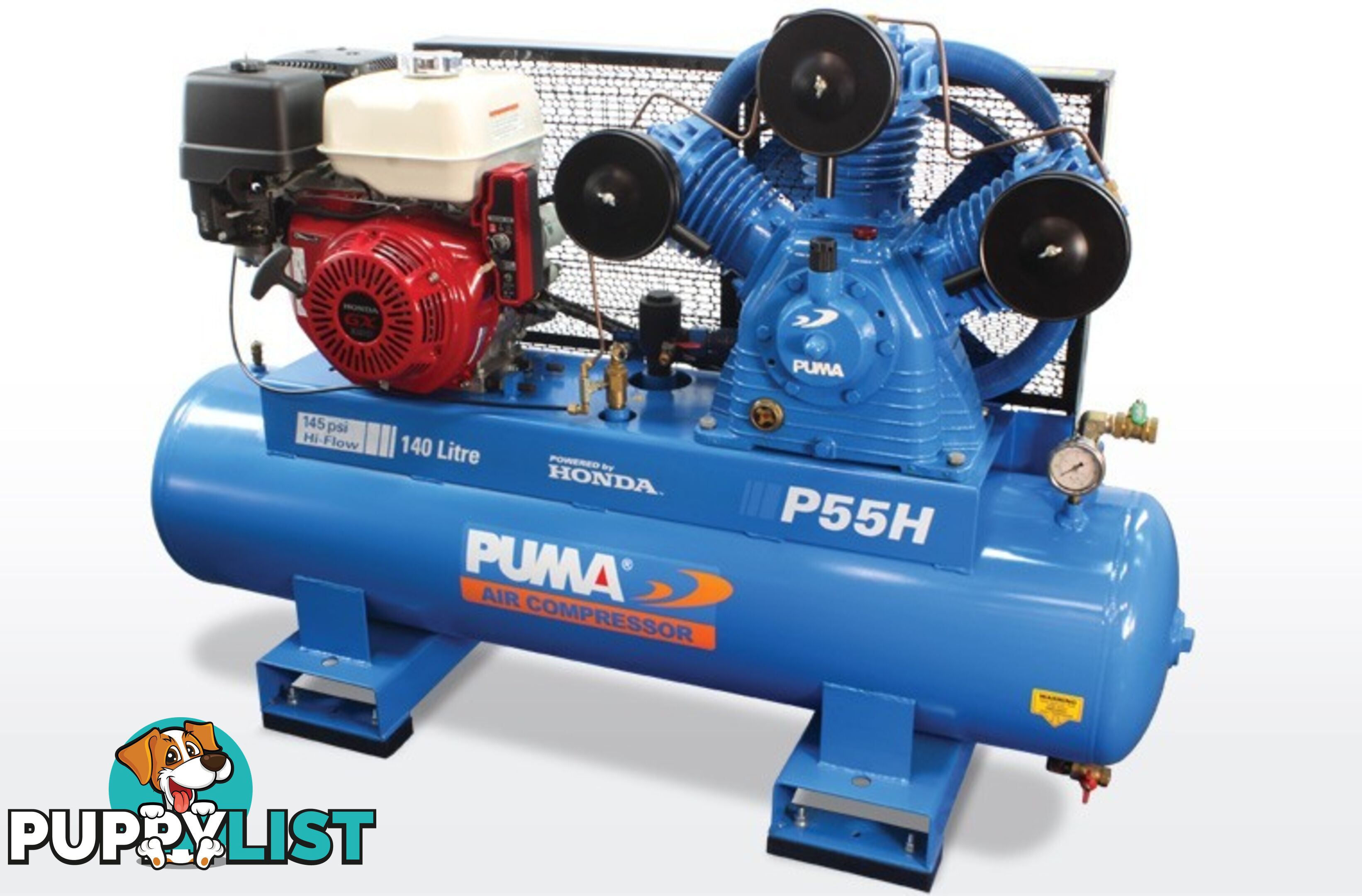 Air Compressor Electric Start 140 Litres Honda Petrol Puma PU P55H ES