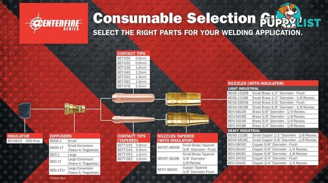 Centerfire Standard Contact Tips