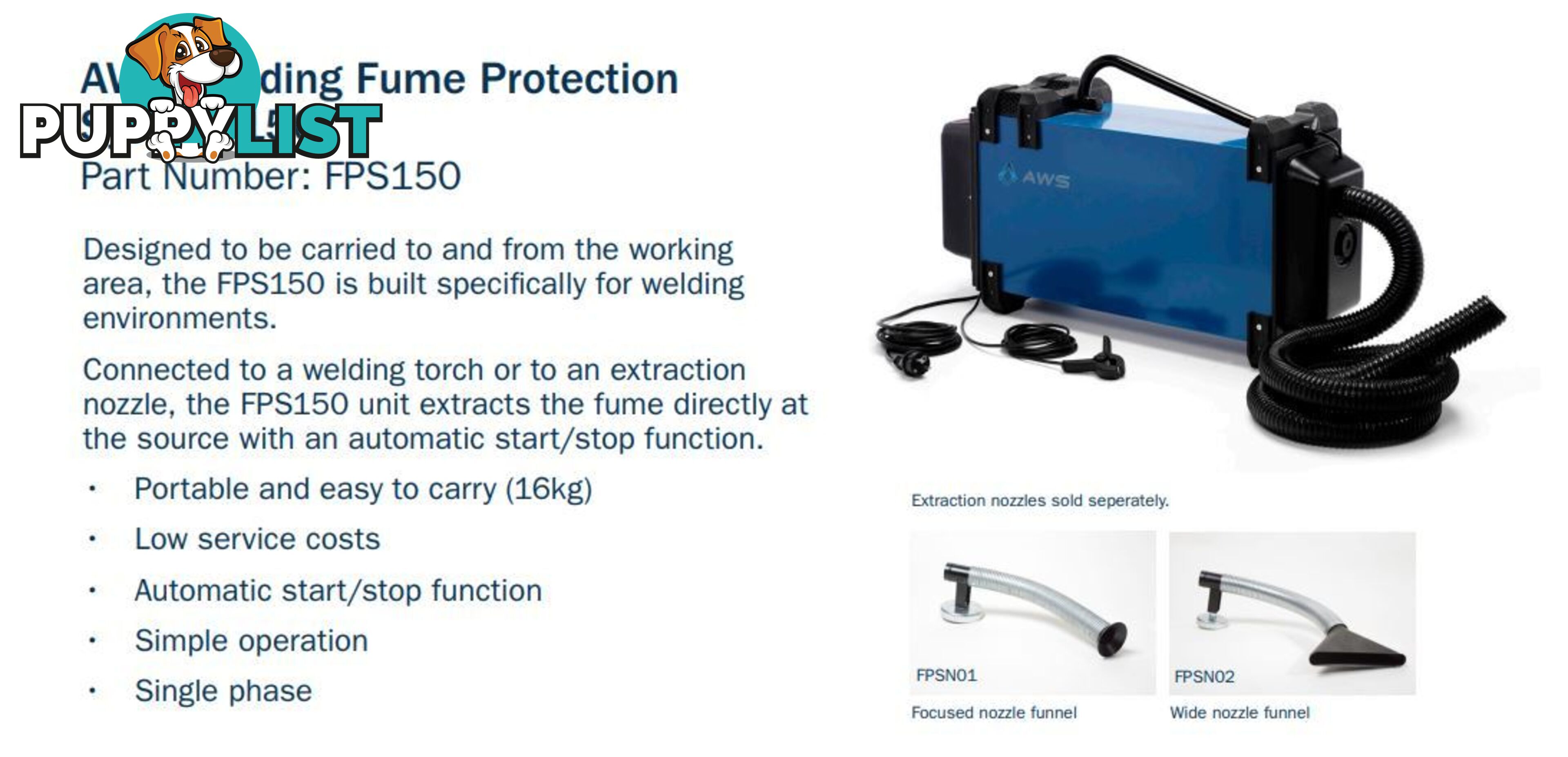 Welding Fume Extraction System 150 Single Phase 230V Speedglas FPS150