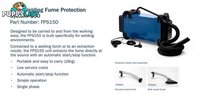 Welding Fume Extraction System 150 Single Phase 230V Speedglas FPS150