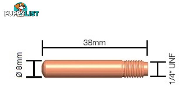 0.8mm Contact Tip Standard Duty (Tweco Style 2 & 4) 14-30 Pkt : 10