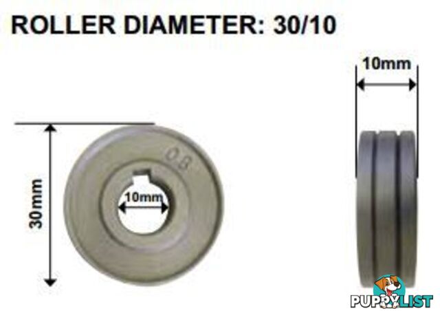 Feedroller 30mm OD 10mm ID Unimig FR3010