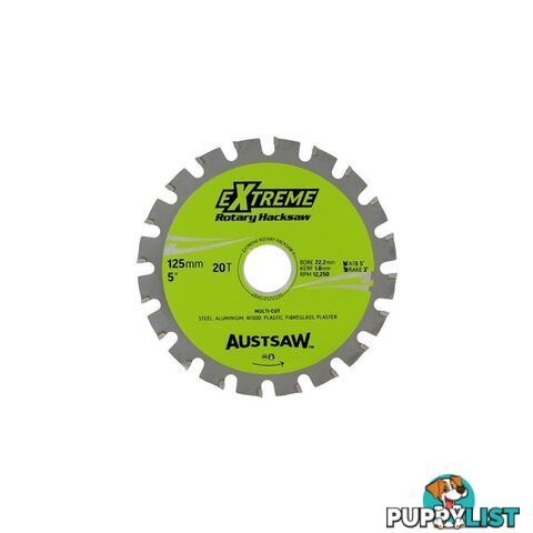 Austsaw Blade 125mm 5" 22.2mm Bore 20 Teeth RHS12522220