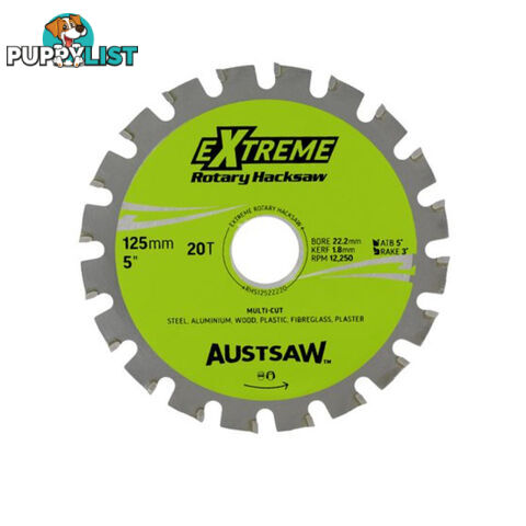 Austsaw Blade 125mm 5" 22.2mm Bore 20 Teeth RHS12522220