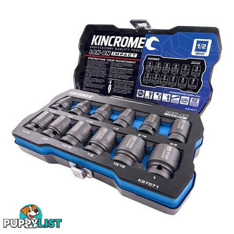 Lok-Onâ¢ Impact Socket Set 12 Piece 1/2" Drive Kincrome K27071