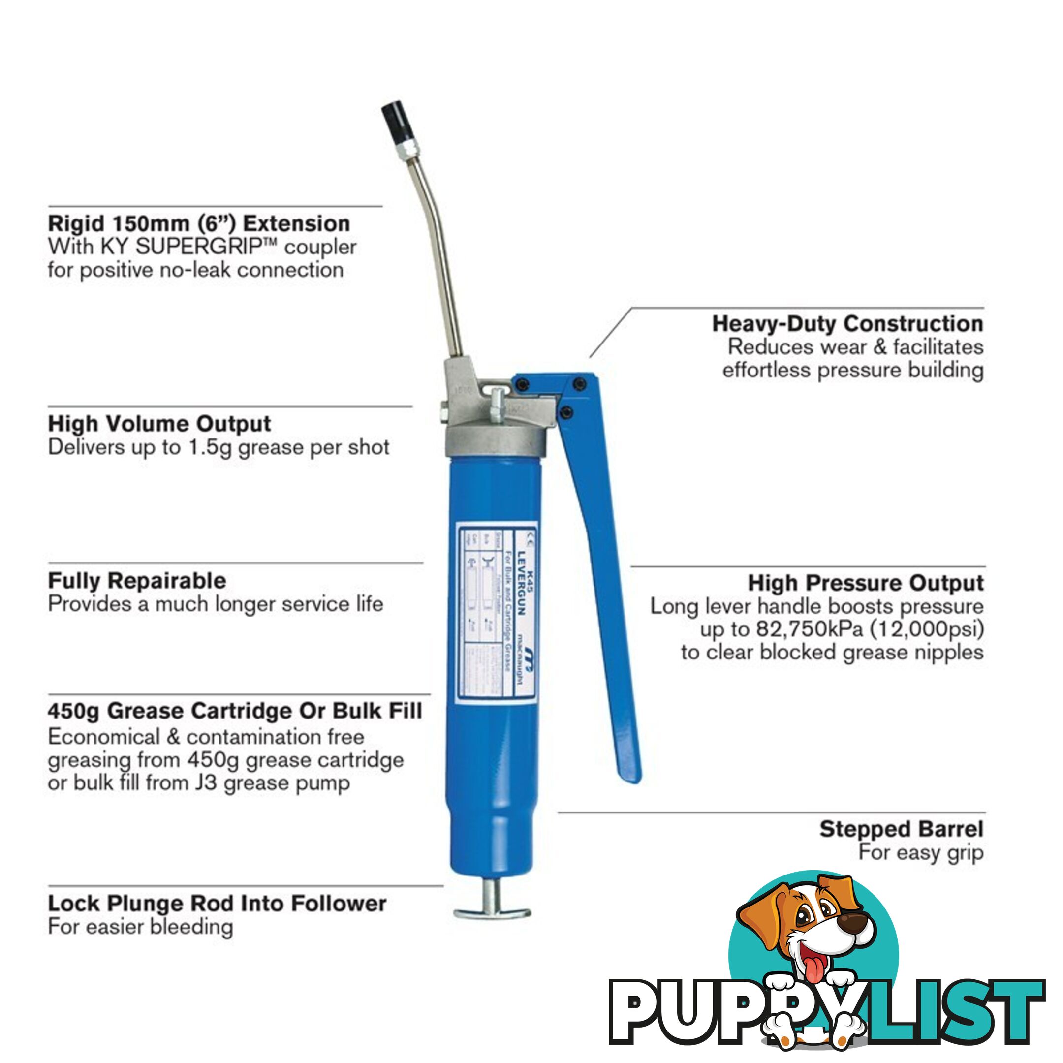 K45 LEVERGUNÂ® 450g Grease Gun - K45-01