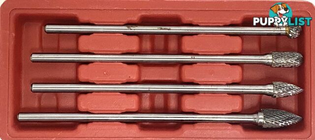 Carbide Rotary Burr Set 4 Piece Long Reach 35116