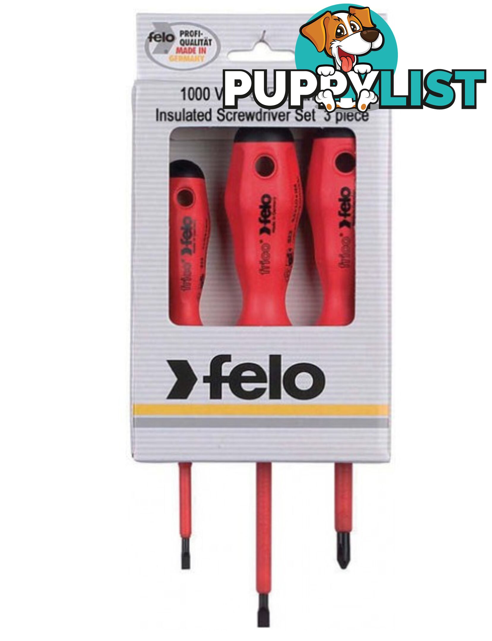 FELO 1000V VDE SCREWDRIVER SET 3PC 51393114