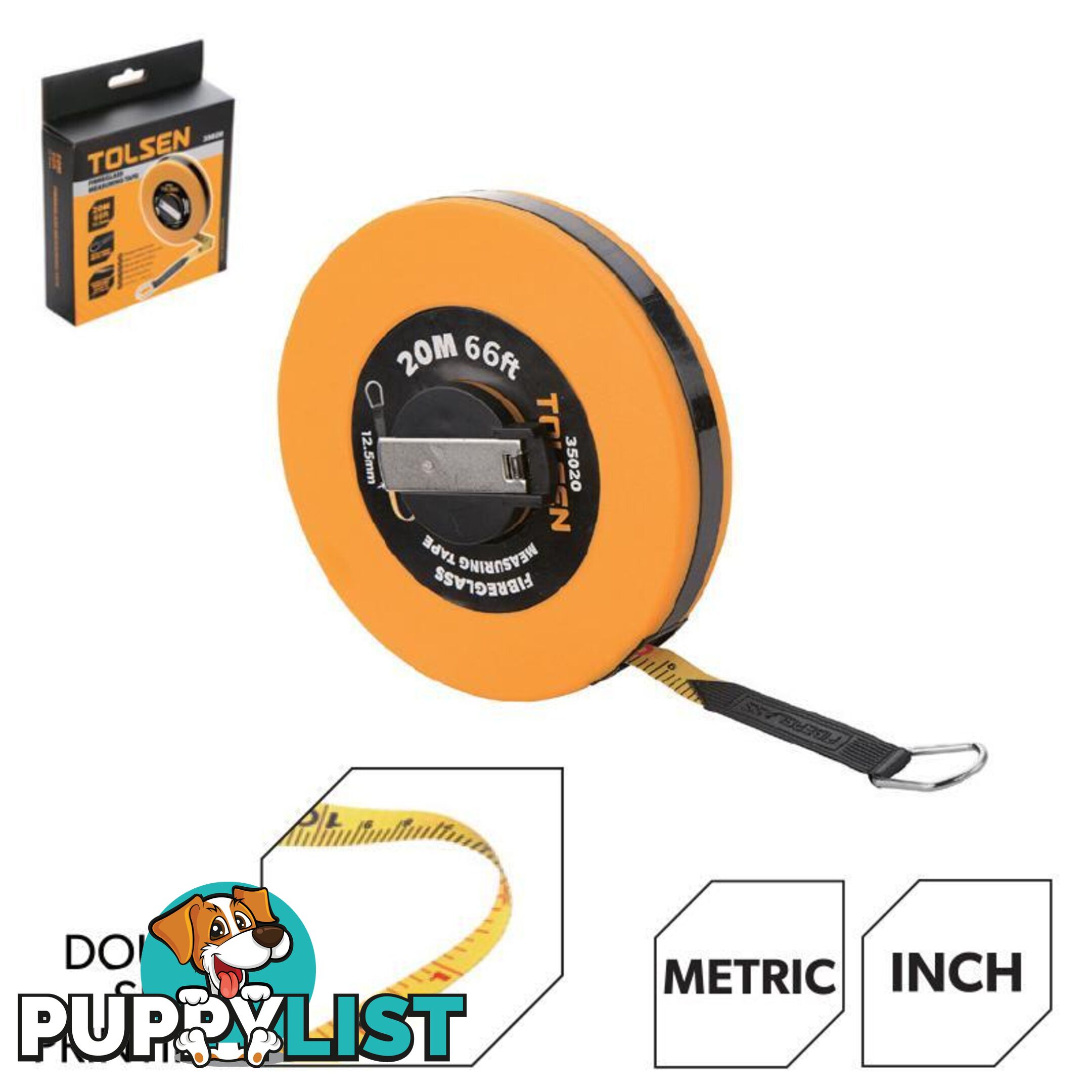 Fibreglass Measuring Tape 30M Tolsen 35022