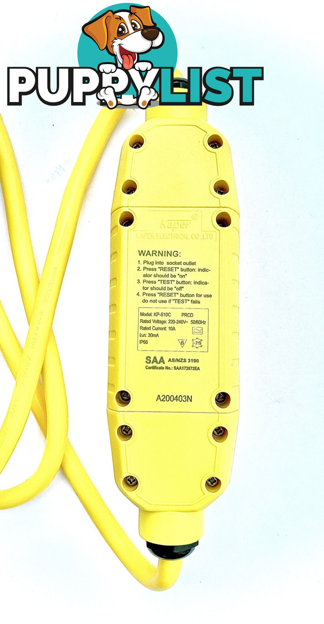 Extension Lead Ultracharge With Inline RCD 2 Metres 240V 10Amps UR240RCD