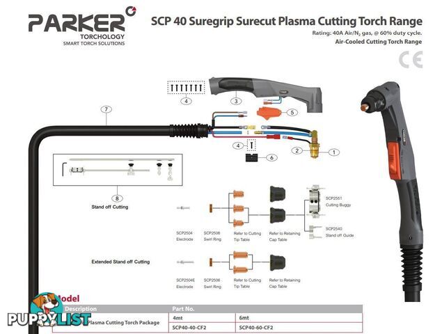 Cutting Guide Double Pointed For Surecut P40 Torch WIA SCP2540