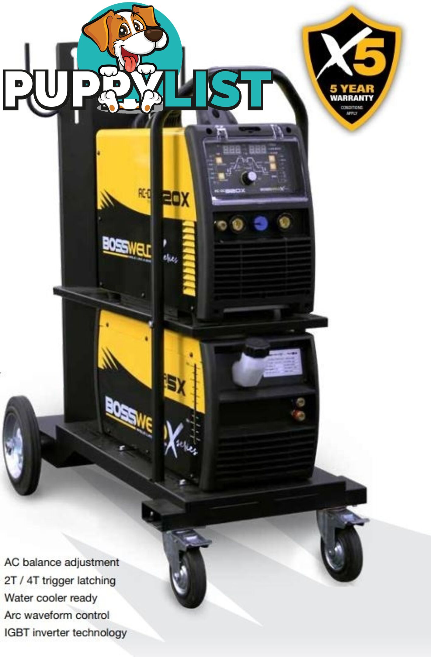 Tig Welder 320X AC/DC 415V Water Cooled Package Bossweld 692346