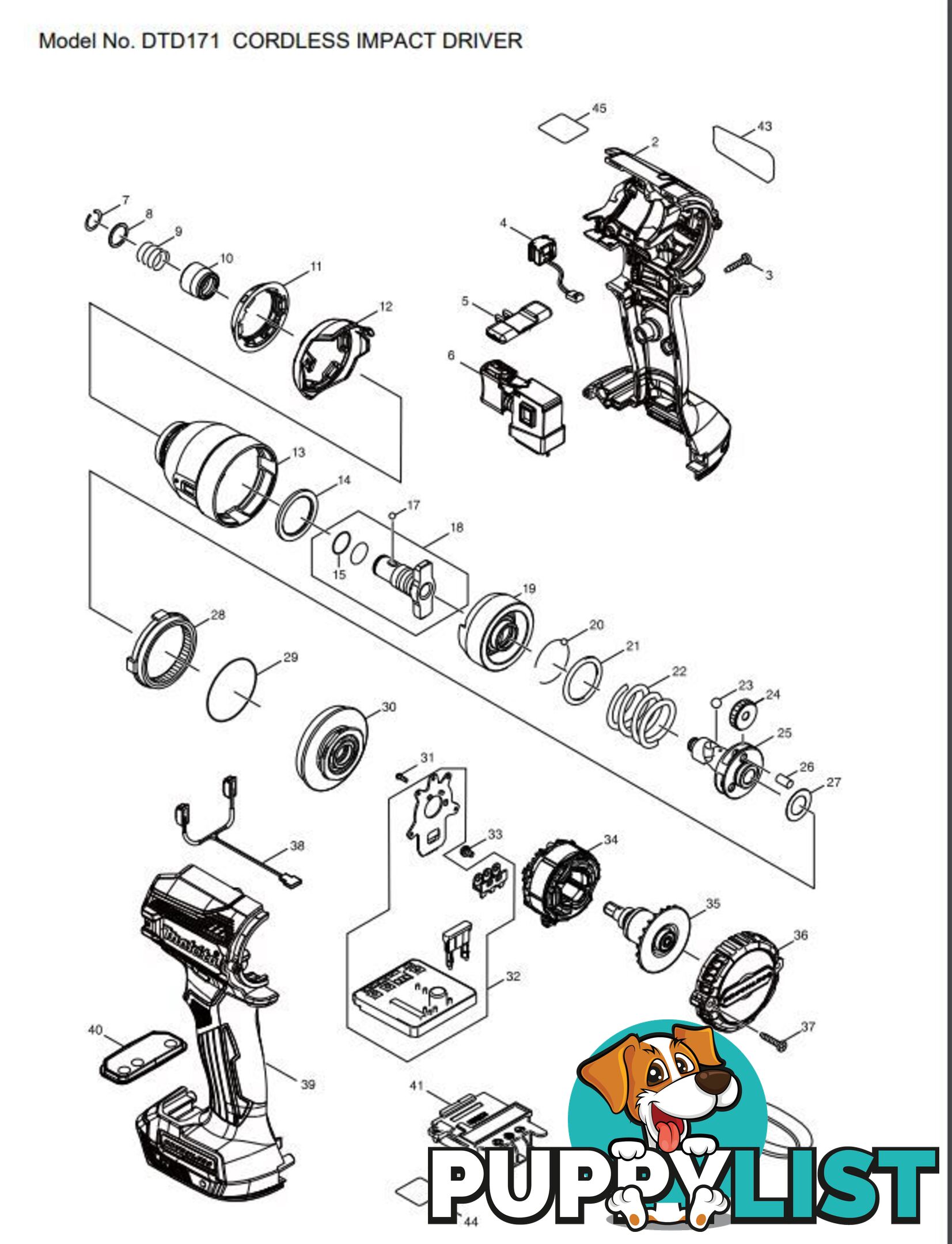 18V Mobile Brushless 4-Stage Impact Driver Makita DTD171Z