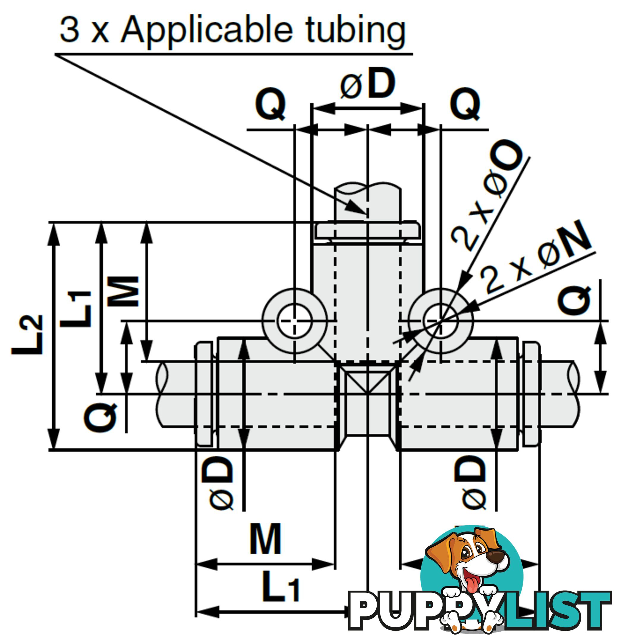 4mm TEES KQ2T04-00A1 union