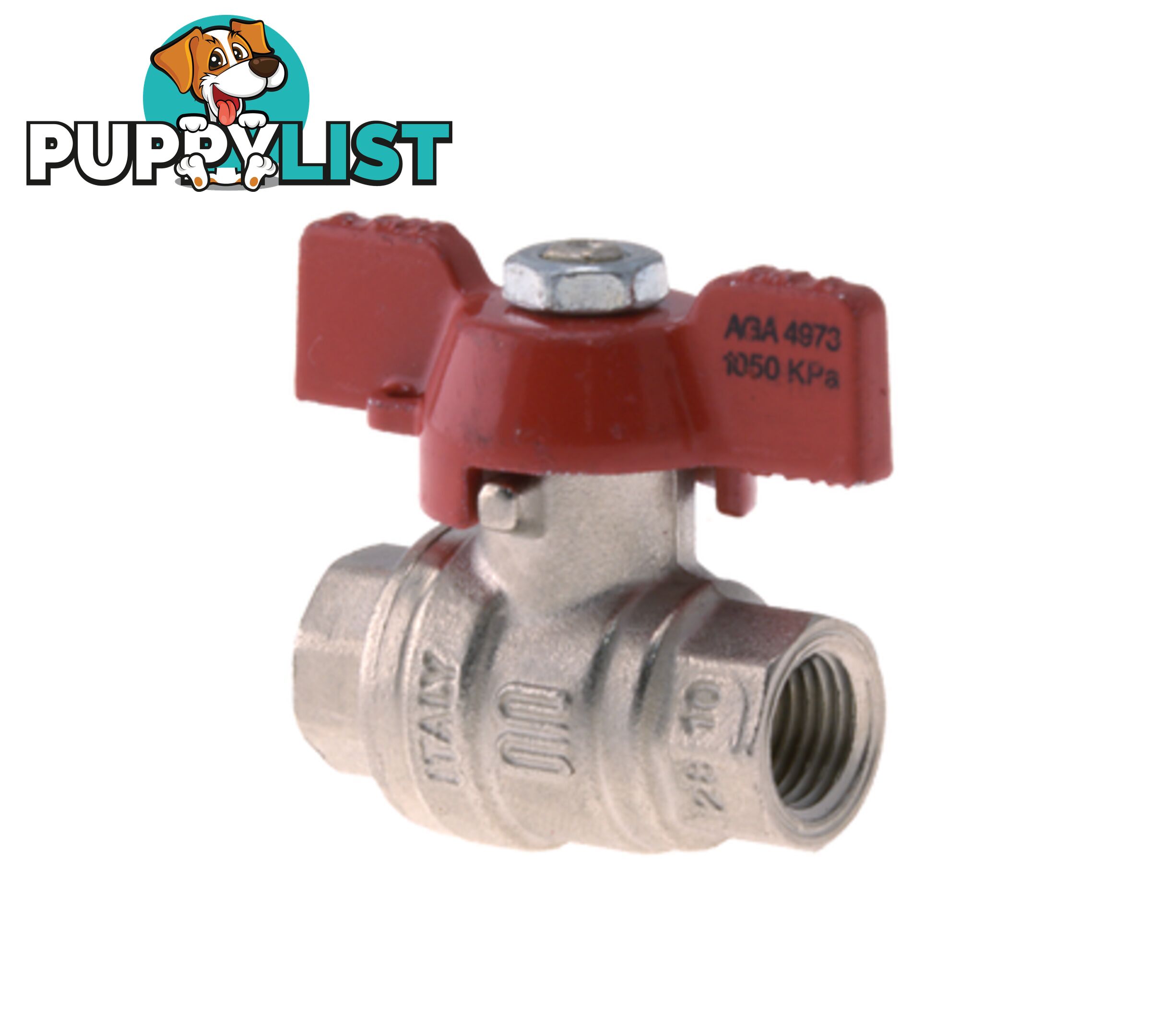 Ball Valve 1/4NPT Fuel Gas Red Handle Tesuco T-VA00708