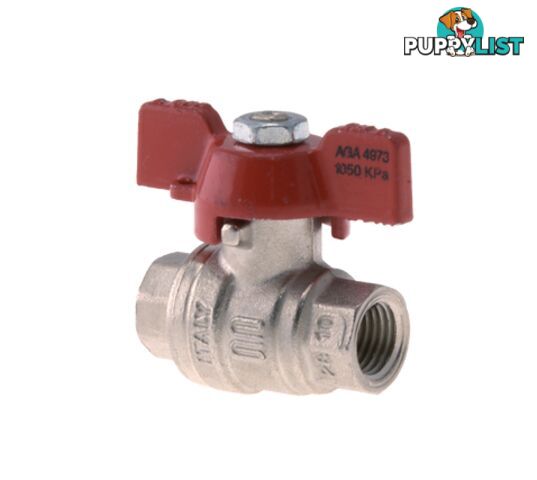 Ball Valve 1/4NPT Fuel Gas Red Handle Tesuco T-VA00708