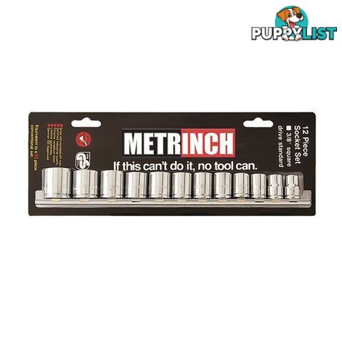 MetrInch Standard Socket Set 3/8" Drive 12 Piece