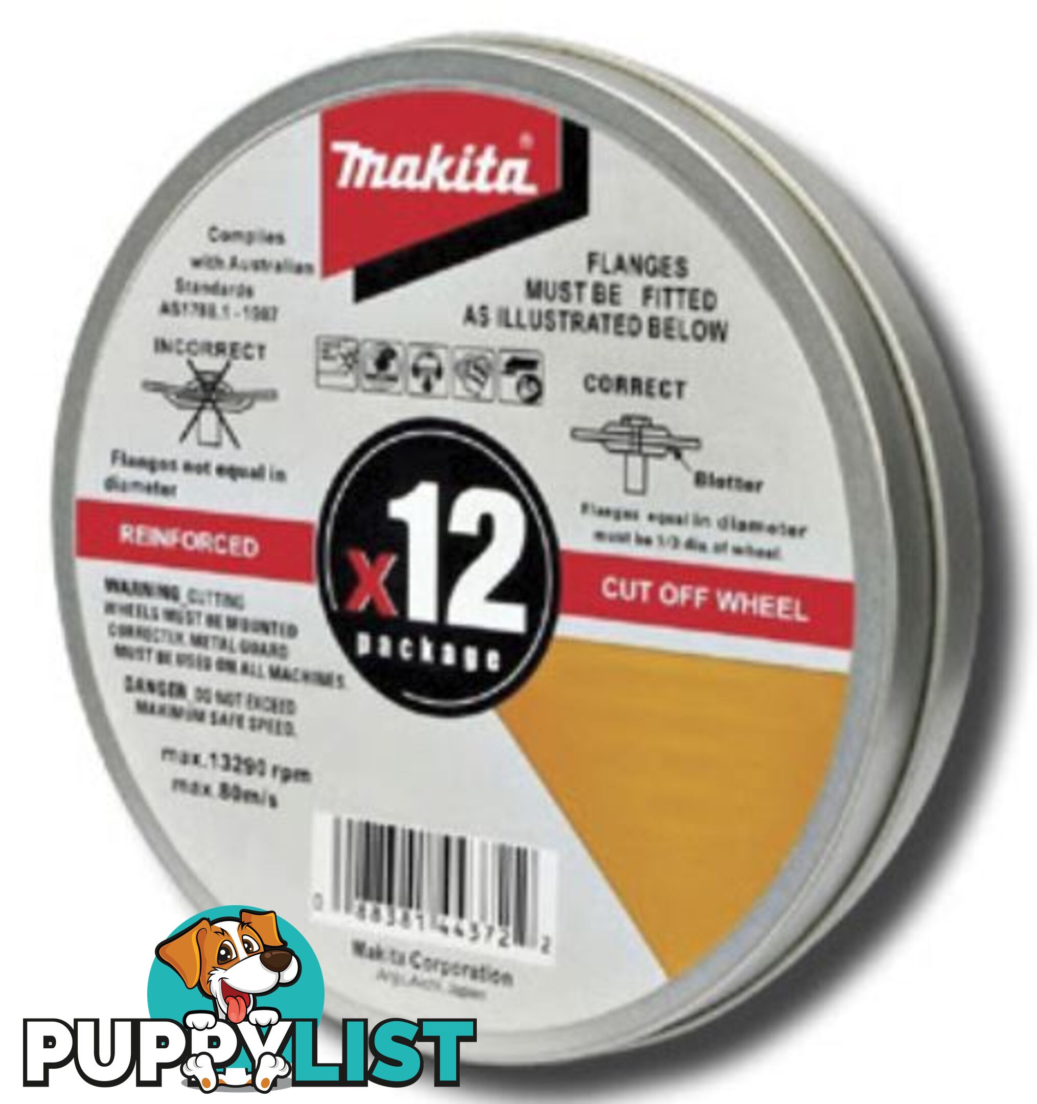 Makita 125x1.2x22.23mm Cut Off Wheels Pack of 12 D-20535-12