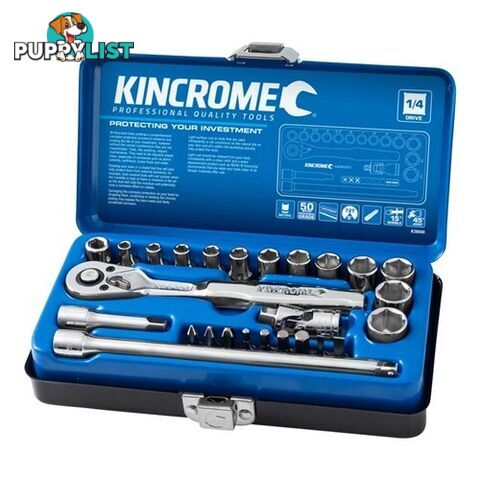 Socket Set 26 Piece 1/4" Drive - Metric Kincrome K28000