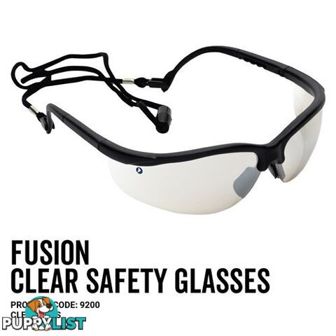 Fusion Safety Glasses Clear Lens Pro