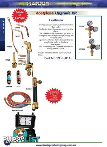 Harris Upgrade Craftsman Oxy/Acet Kit