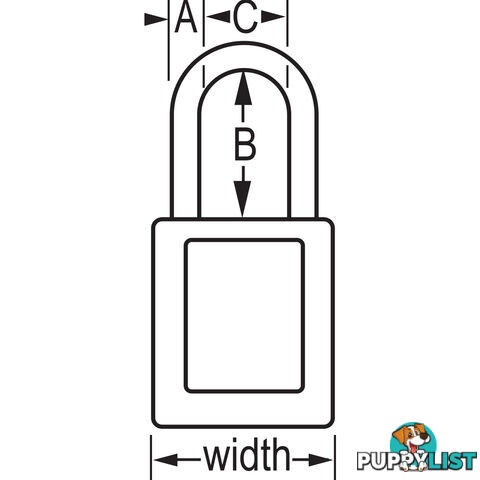 Dielectric Zenexâ¢ Safety Padlock 38mmX38mm Nylon Shackle Masterlock